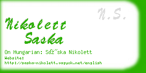 nikolett saska business card